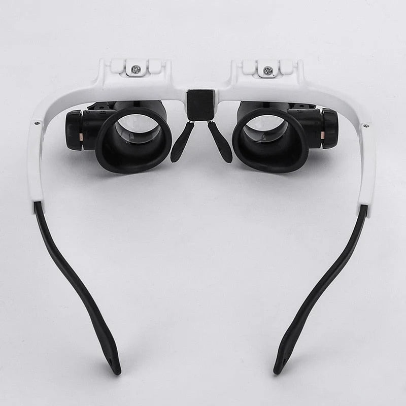 Headband Magnifying Glasses | 3-Level Magnification & Built-In LED | Adjustable Fit