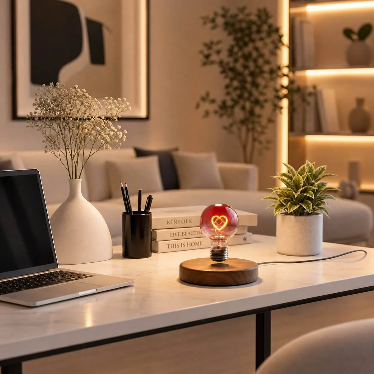 Heart Lamp | Magnetic Floating LED & Rainbow Effect