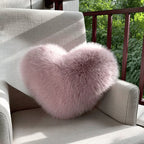 Heart-Shaped Pillow | Plush Faux Fur & Cotton-Filled | 32 x 40 cm