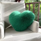 Heart-Shaped Pillow | Plush Faux Fur & Cotton-Filled | 32 x 40 cm