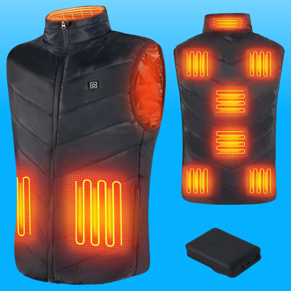 Heated Vest | USB-Powered & Battery Included | 4 Carbon-Fiber Heaters