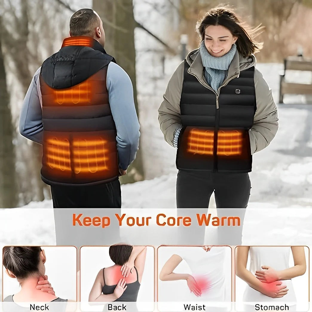Heated Vest | USB-Powered & Battery Included | 4 Carbon-Fiber Heaters