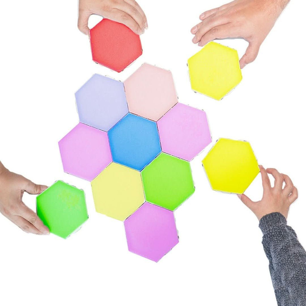Hexagonal LED Wall Panels | Touch-Controlled RGB | Adjustable Brightness