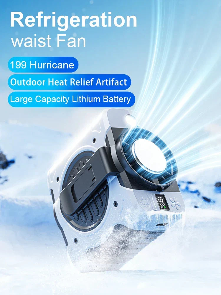 Hip Clip Fan | 8000mAh Battery & Ice Ceramic Cooling | Clip, Neck & Handheld