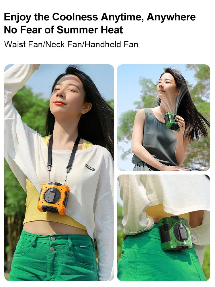 Hip Clip Fan | 8000mAh Battery & Ice Ceramic Cooling | Clip, Neck & Handheld