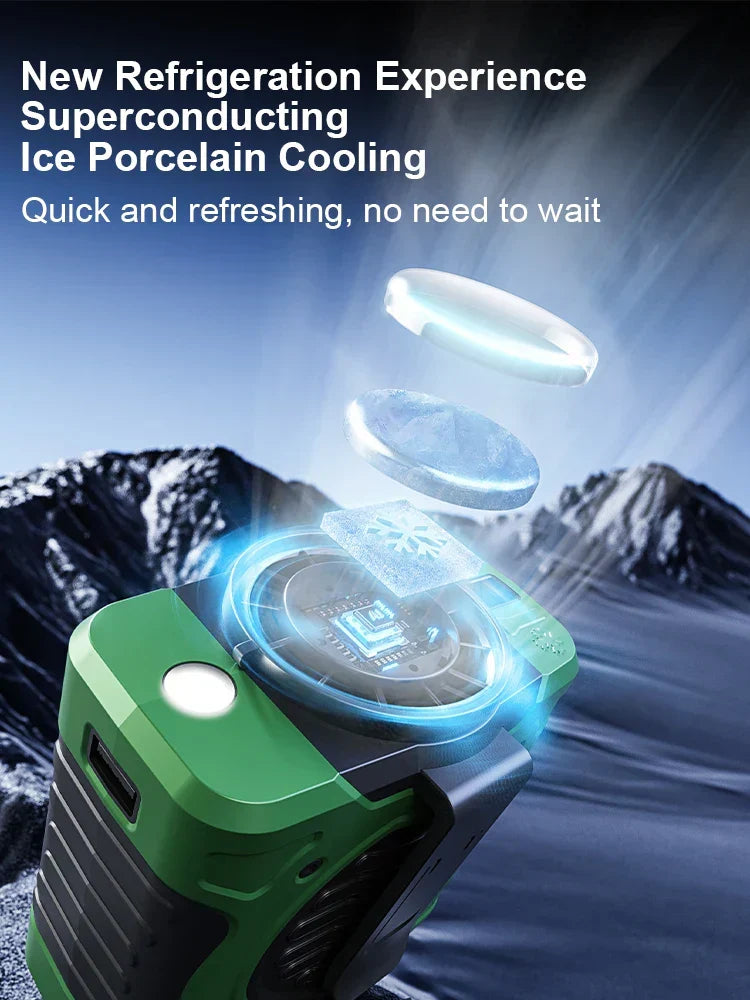 Hip Clip Fan | 8000mAh Battery & Ice Ceramic Cooling | Clip, Neck & Handheld