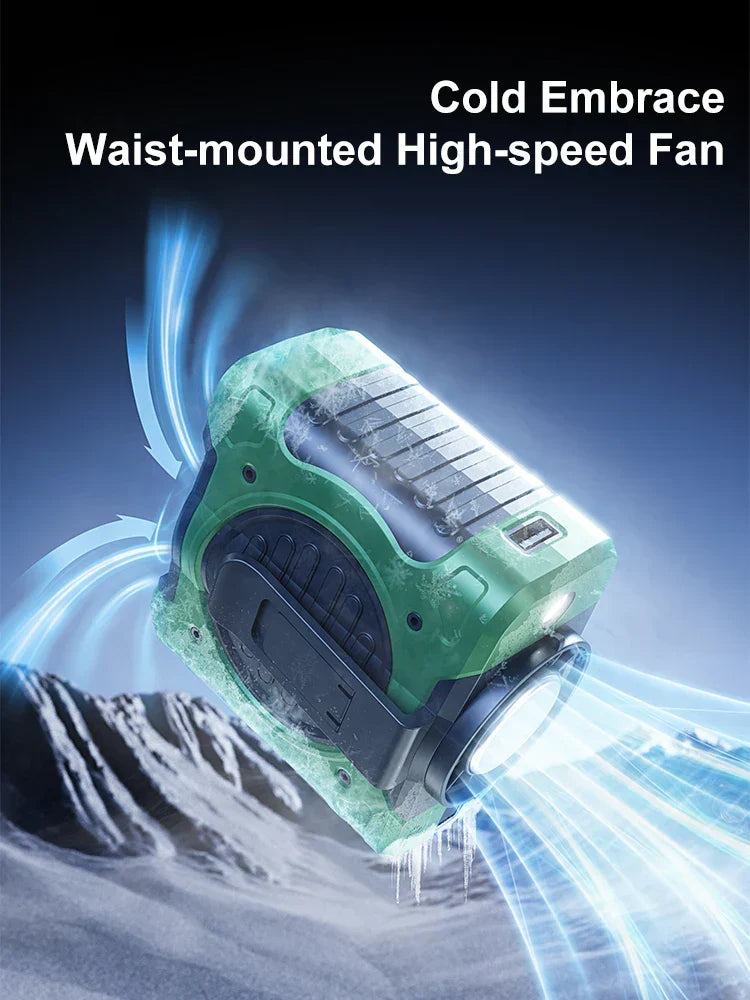 Hip Clip Fan | 8000mAh Battery & Ice Ceramic Cooling | Clip, Neck & Handheld