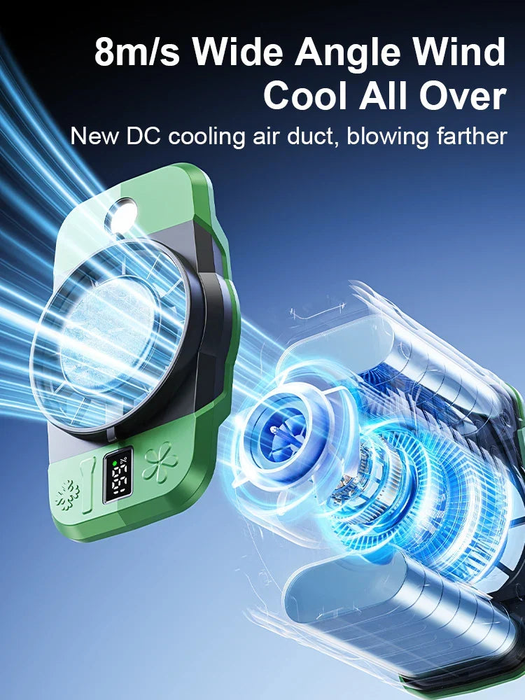 Hip Clip Fan | 8000mAh Battery & Ice Ceramic Cooling | Clip, Neck & Handheld