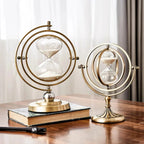 Hourglass Sand Timer | Pivoting Concentric Rings & Antiqued Finish