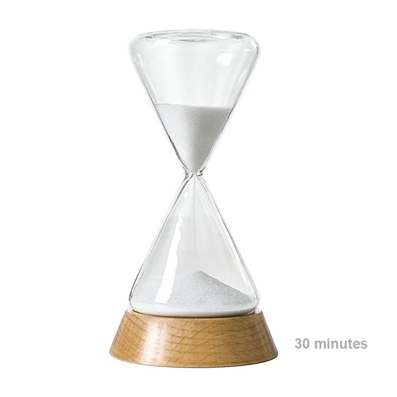 Hourglass Timer | Borosilicate Glass & Beechwood Base | 30/15 Min