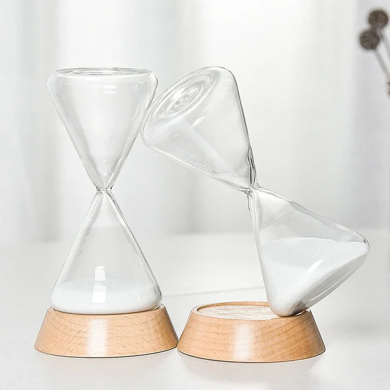 Hourglass Timer | Borosilicate Glass & Beechwood Base | 30/15 Min