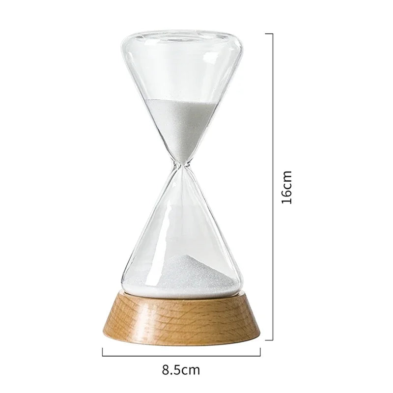 Hourglass Timer | Borosilicate Glass & Beechwood Base | 30/15 Min