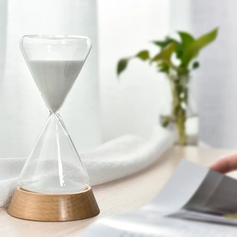 Hourglass Timer | Borosilicate Glass & Beechwood Base | 30/15 Min