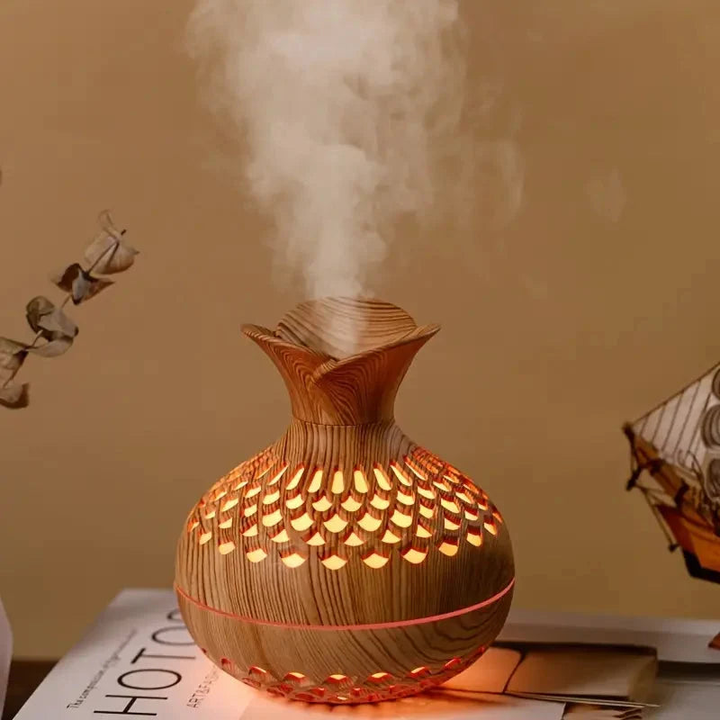 Humidifier | Wood Grain & LED Night Light | For Home & Office