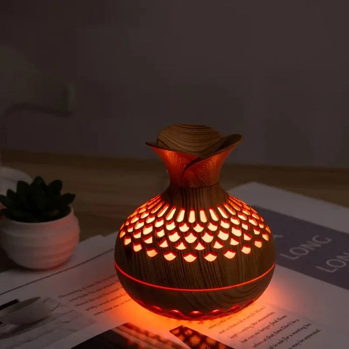 Humidifier | Wood Grain & LED Night Light | For Home & Office