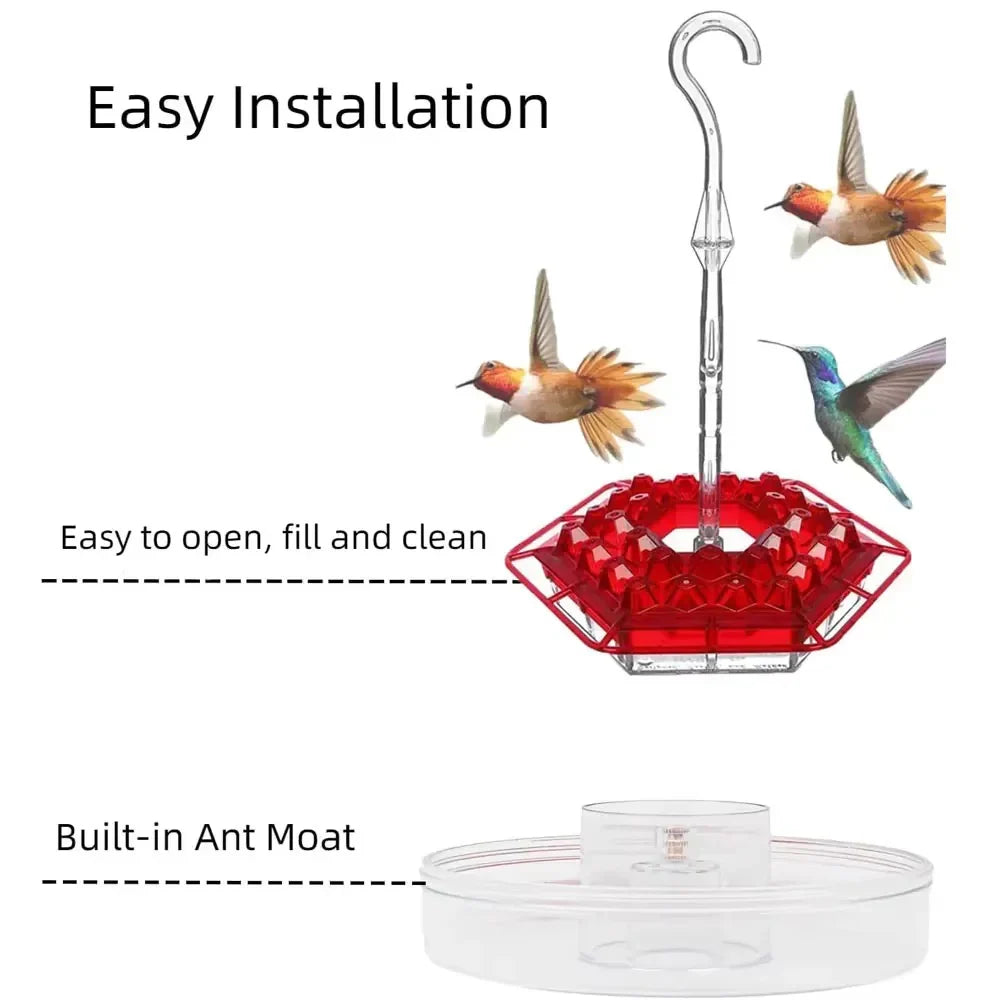 Hummingbird Feeder | Ant-Proof & Leak-Proof | 30 Feeding Ports