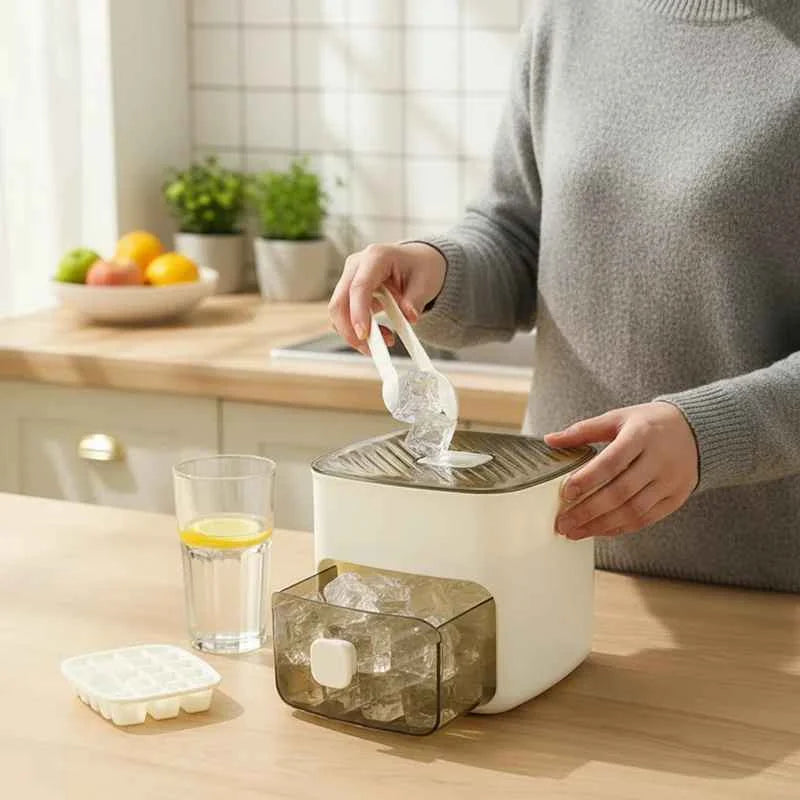Ice Cube Tray | Push-Button Release & Hygienic Storage | 48 Cubes