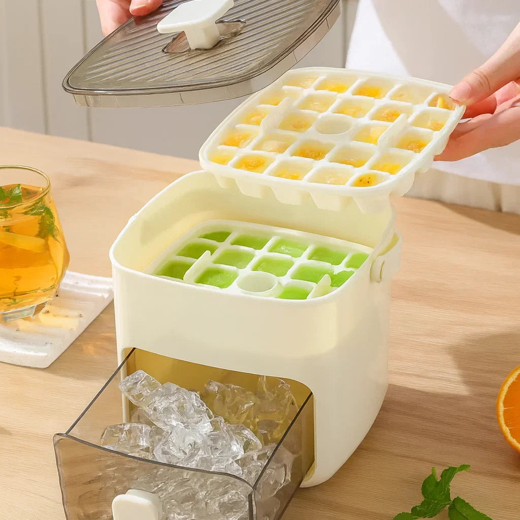 Ice Cube Tray | Push-Button Release & Hygienic Storage | 48 Cubes