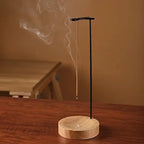 Incense Burner | Handcrafted Wood & Metal | 3.58 x 9.96 in