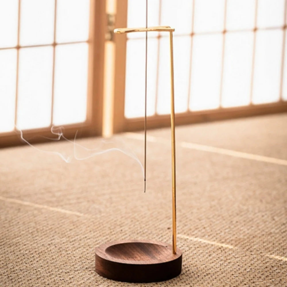 Incense Burner | Handcrafted Wood & Metal | 3.58 x 9.96 in