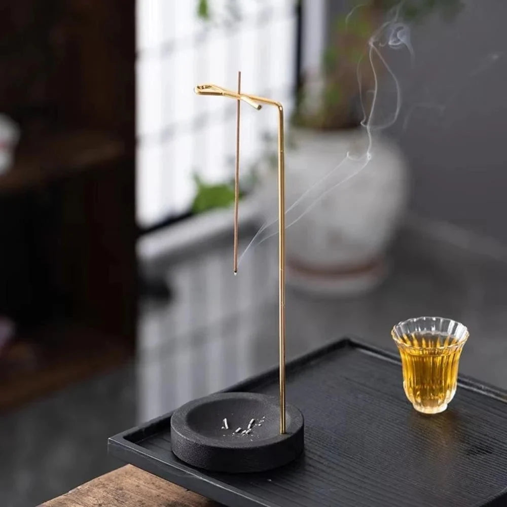 Incense Burner | Handcrafted Wood & Metal | 3.58 x 9.96 in