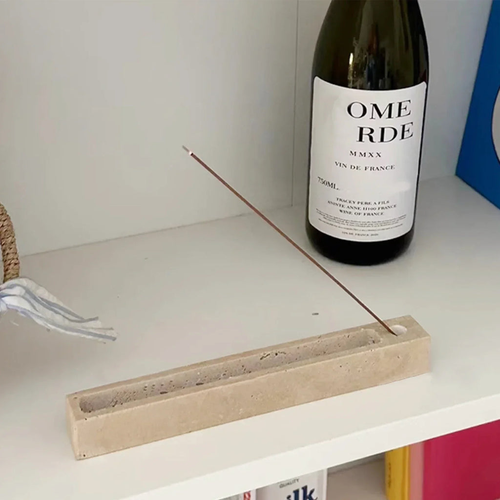 Incense Holder | Travertine Stone For Sage & Palo Santo | 21 cm