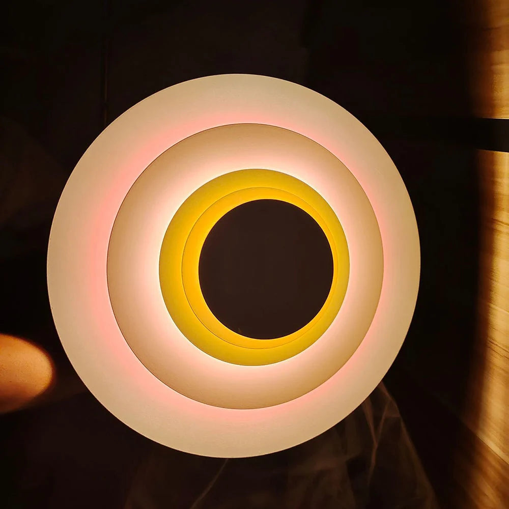 Indoor Wall Lamp | Circular Colorful Metal Shade & LED
