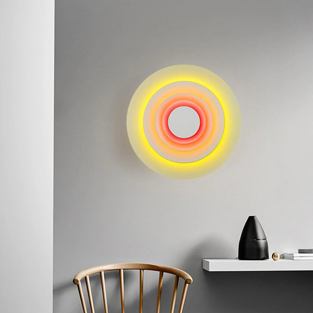 Indoor Wall Lamp | Circular Colorful Metal Shade & LED