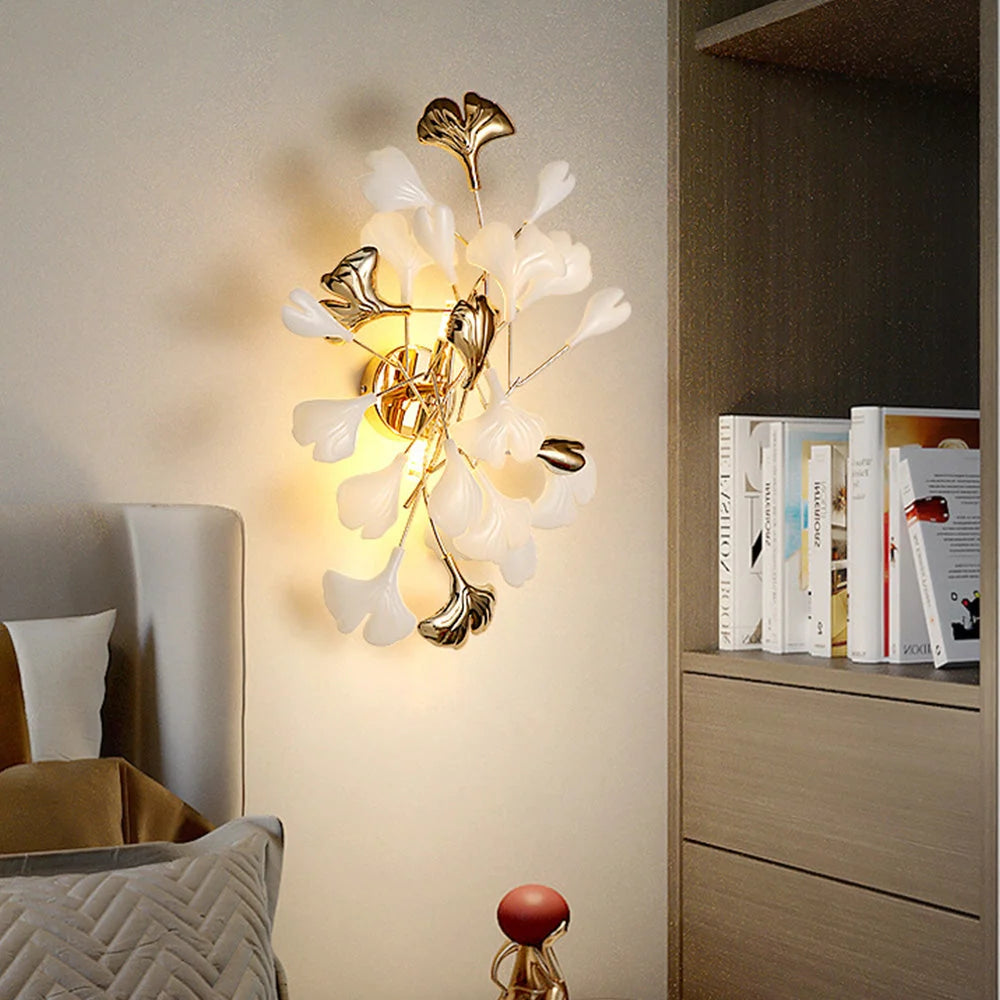 Indoor Wall Lamp | Floral Ceramic & Metal | LED Included