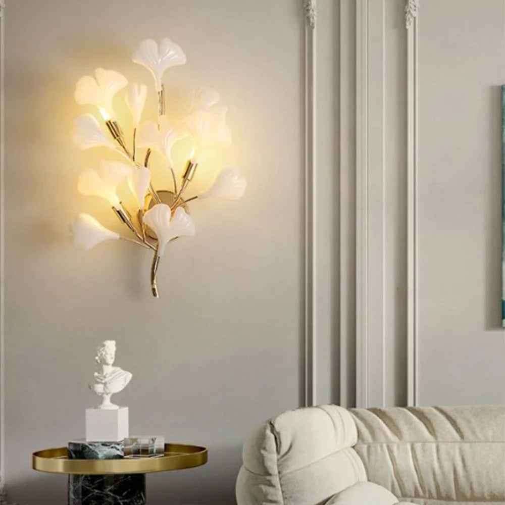 Indoor Wall Lamp | Floral Ceramic & Metal | LED Included