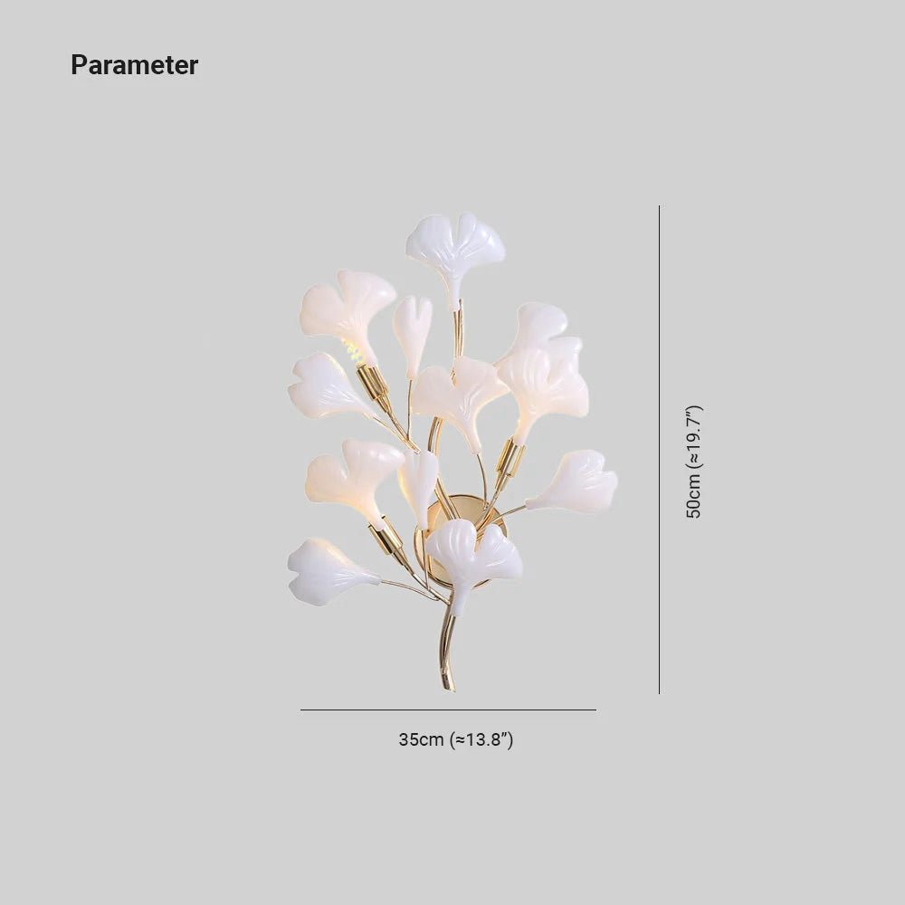 Indoor Wall Lamp | Floral Ceramic & Metal | LED Included