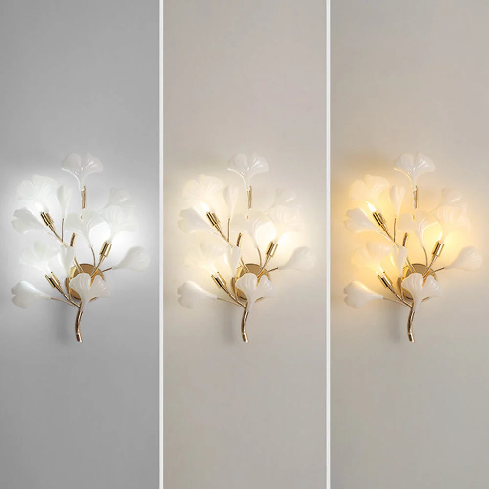 Indoor Wall Lamp | Floral Ceramic & Metal | LED Included