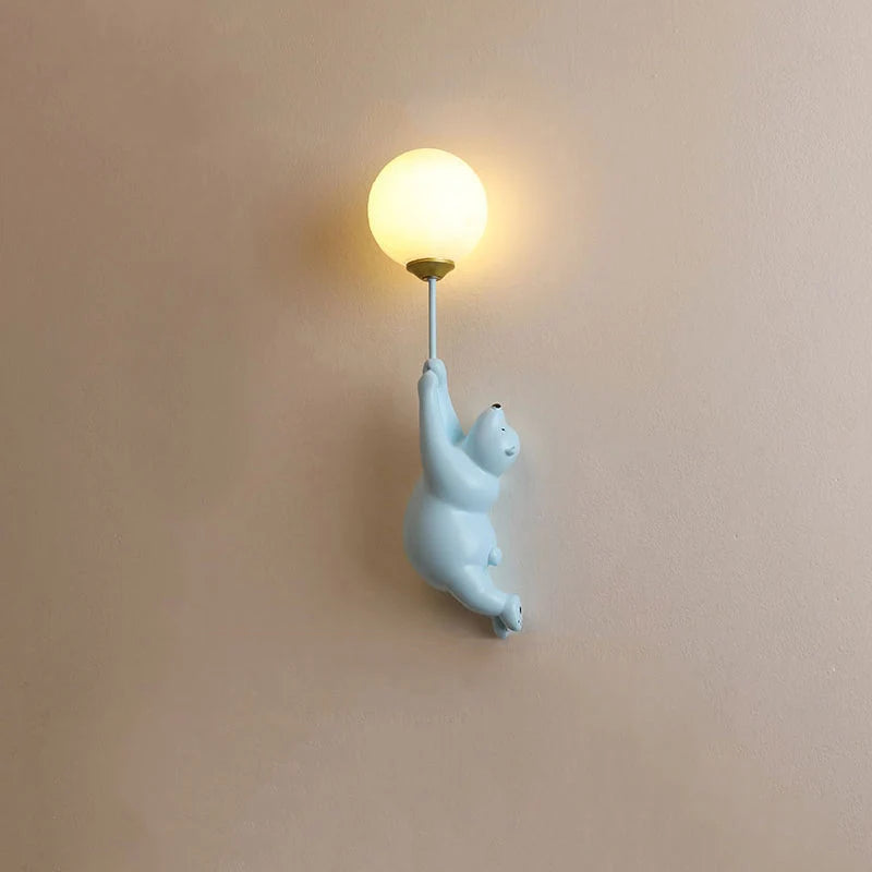 Indoor Wall Lamp with Bear Balloon Motif