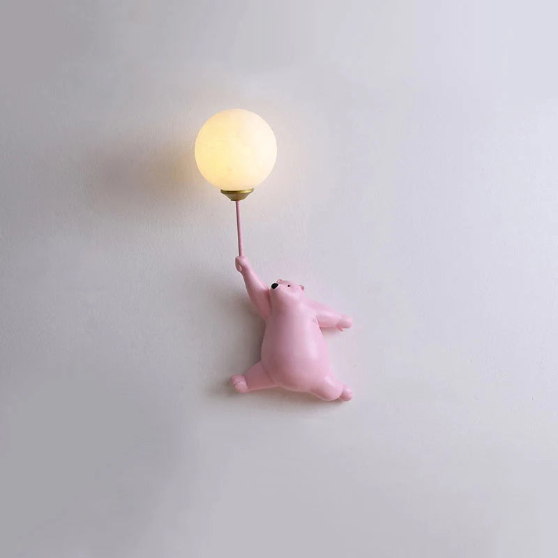 Indoor Wall Lamp with Bear Balloon Motif
