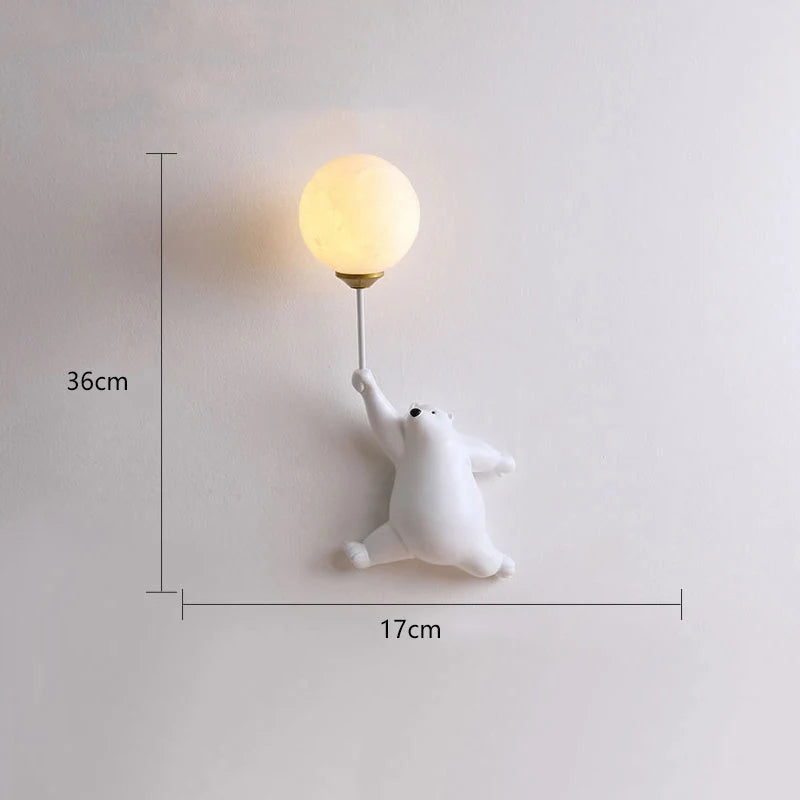 Indoor Wall Lamp with Bear Balloon Motif