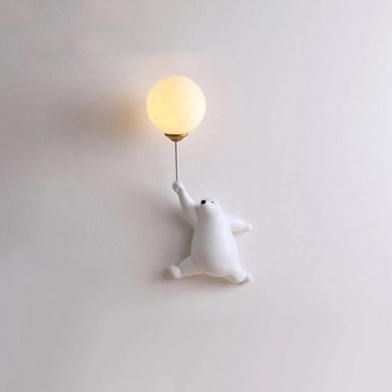 Indoor Wall Lamp with Bear Balloon Motif
