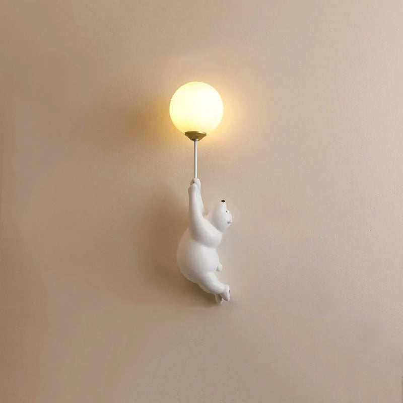 Indoor Wall Lamp with Bear Balloon Motif