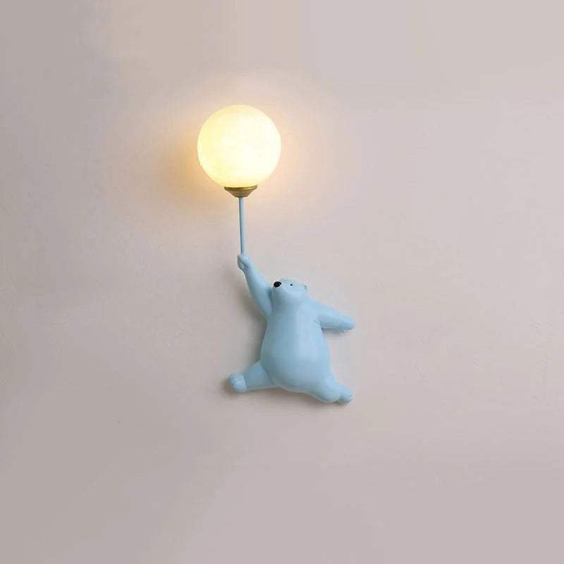 Indoor Wall Lamp with Bear Balloon Motif