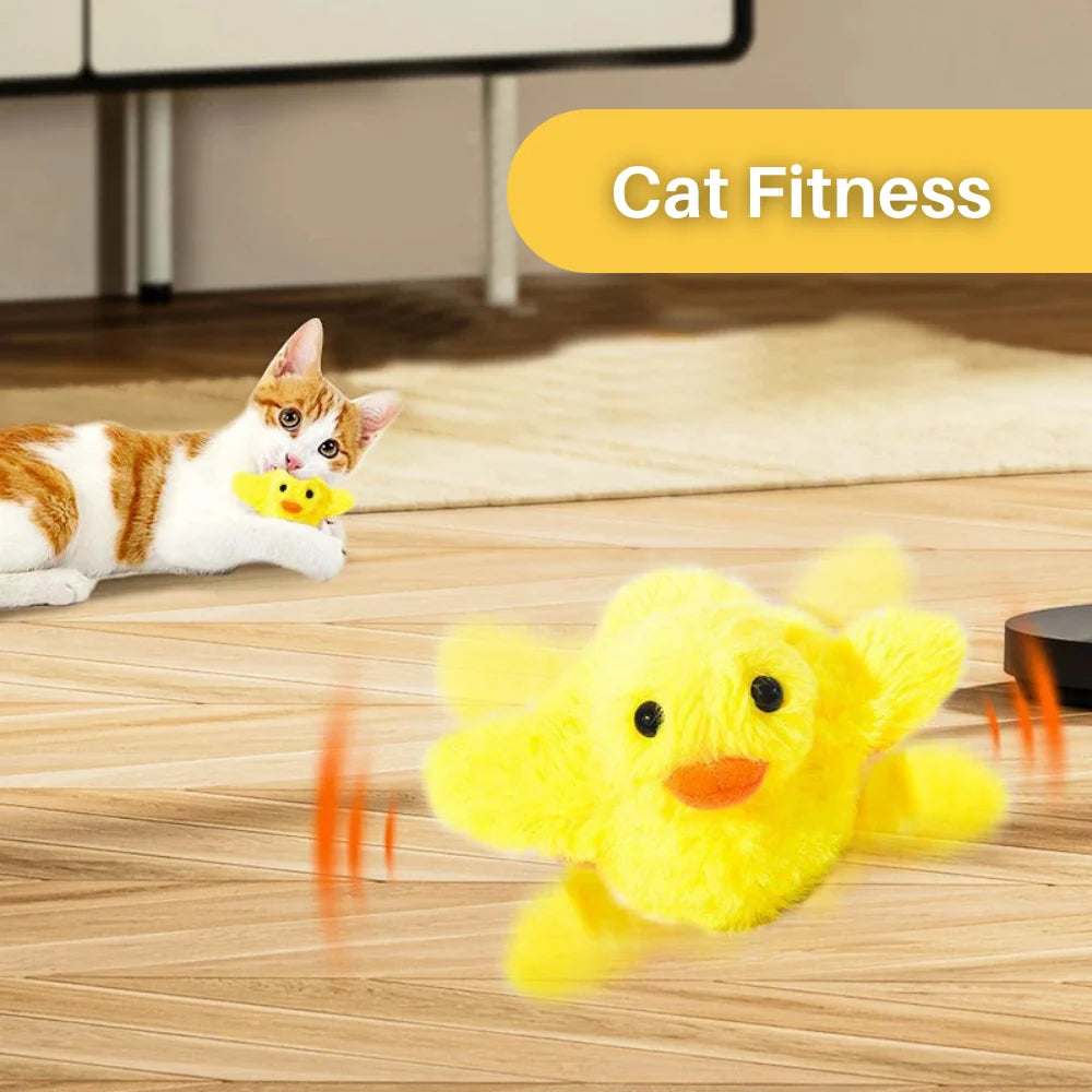 Interactive Cat Toy | Fluttering Wings & Quacking Sound | Rechargeable