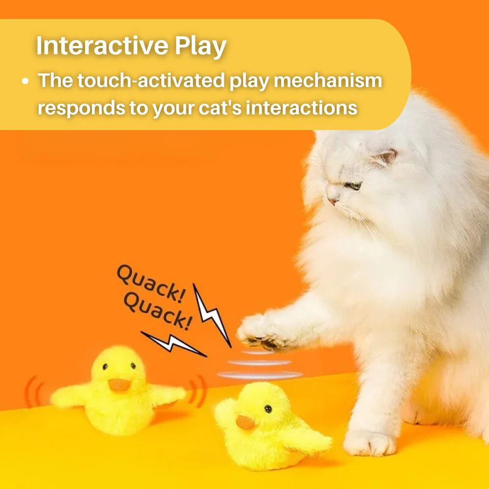 Interactive Cat Toy | Fluttering Wings & Quacking Sound | Rechargeable