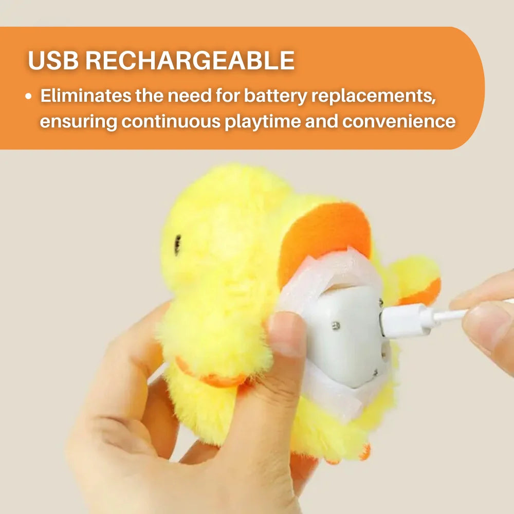 Interactive Cat Toy | Fluttering Wings & Quacking Sound | Rechargeable