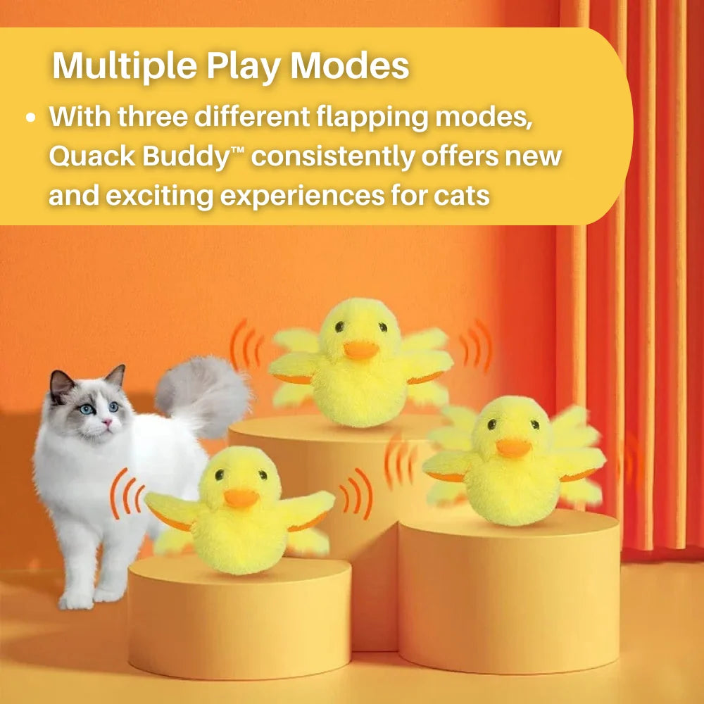 Interactive Cat Toy | Fluttering Wings & Quacking Sound | Rechargeable
