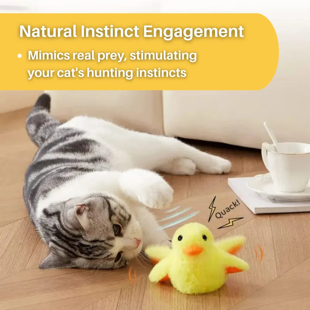 Interactive Cat Toy | Fluttering Wings & Quacking Sound | Rechargeable
