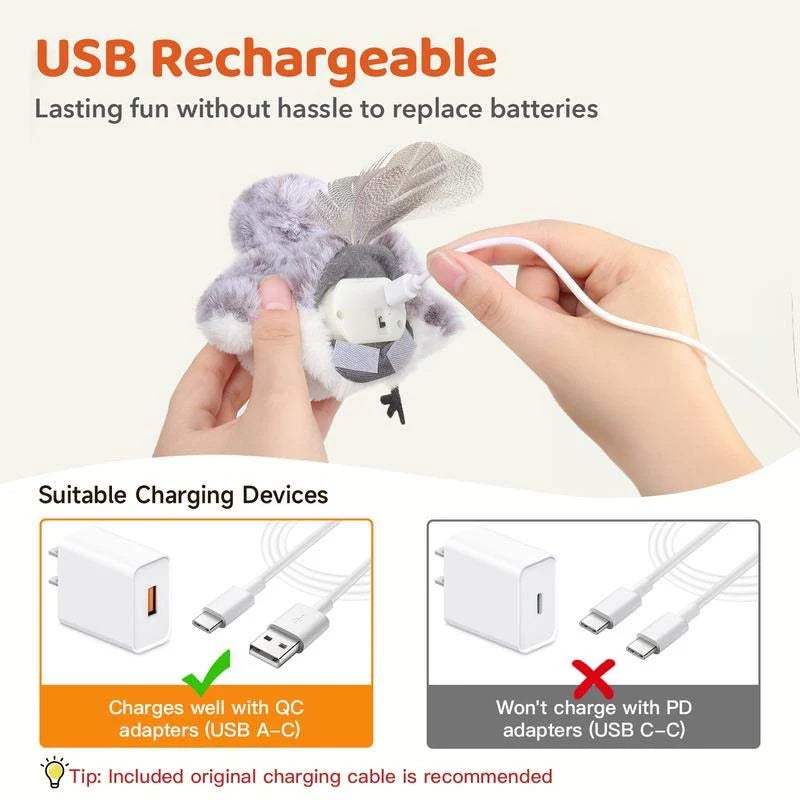 Interactive Cat Toy | Realistic Chirp & Motion | Rechargeable