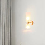 Interior Wall Light | Glass Shade & Metal Frame | Blue, Gray & White