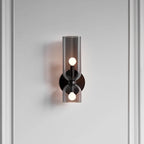 Interior Wall Light | Glass Shade & Metal Frame | Blue, Gray & White