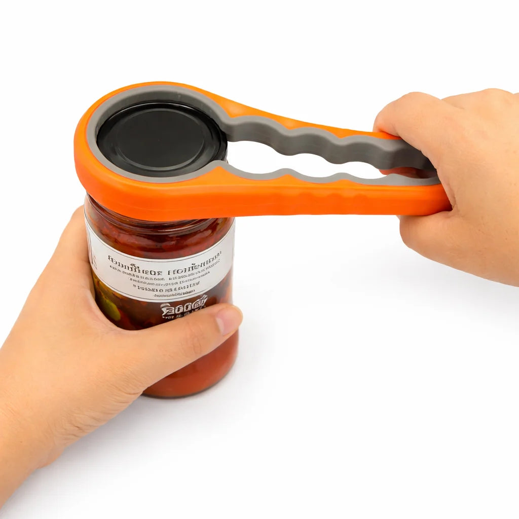 Jar & Bottle Opener | Non-Slip Rubber & Extended Handle | Fits 1–3 in Lids