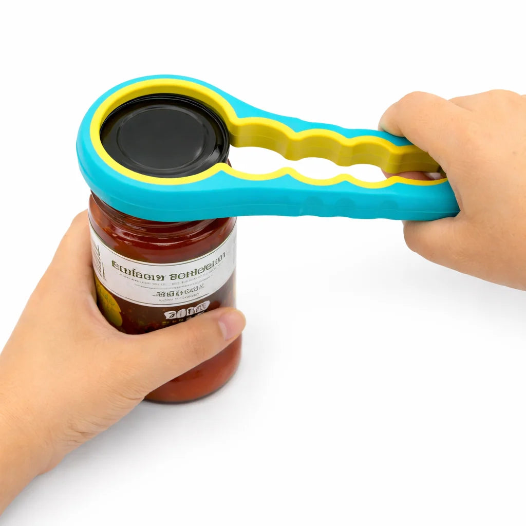 Jar & Bottle Opener | Non-Slip Rubber & Extended Handle | Fits 1–3 in Lids
