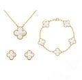 Jewelry Set | Mother-Of-Pearl & 18 Carat Gold-Plated | 3-Piece Set