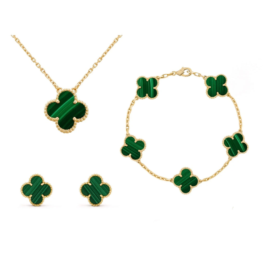Jewelry Set | Mother-Of-Pearl & 18 Carat Gold-Plated | 3-Piece Set